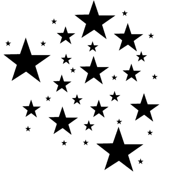 Muursticker sterren - Zwart