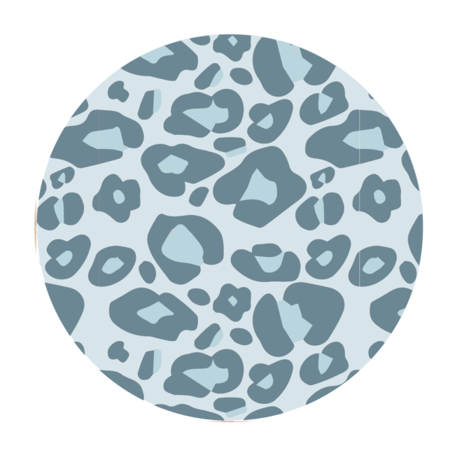 Muurcirkel panterprint- Blauw