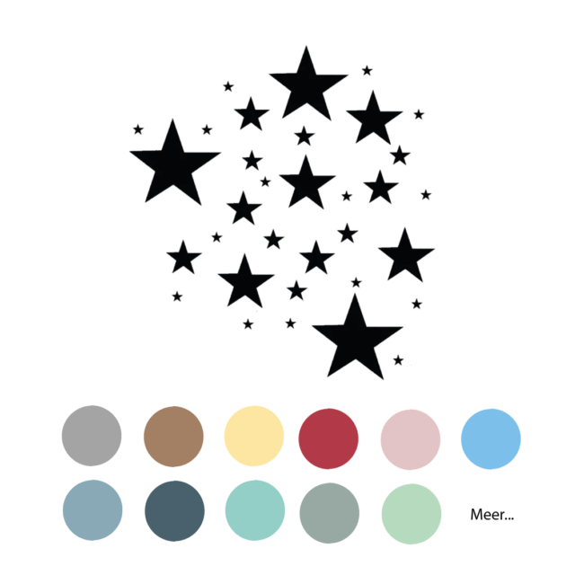 Muursticker sterren verschillende kleuren
